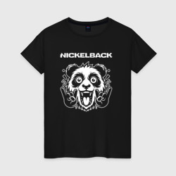 Женская футболка хлопок Nickelback rock panda