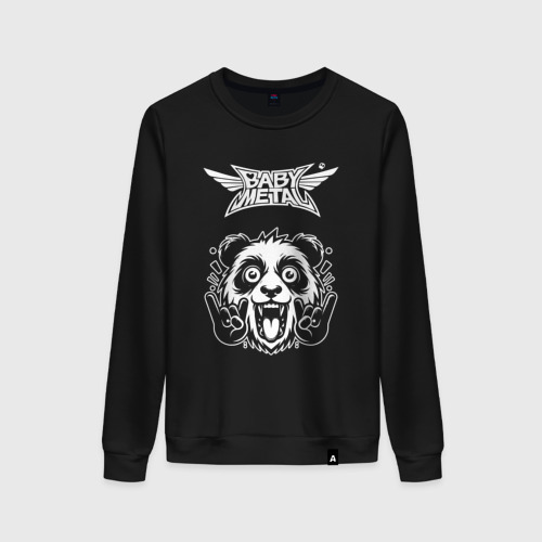 Женский свитшот хлопок Babymetal rock panda, цвет черный