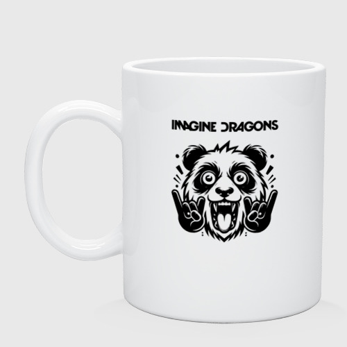 Кружка керамическая с принтом Imagine Dragons - rock panda, вид спереди №1