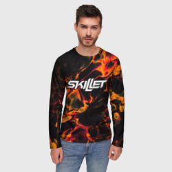 Мужской лонгслив 3D Skillet red lava - фото 2