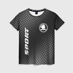 Skoda sport carbon – Женская футболка 3D с принтом купить со скидкой в -26%