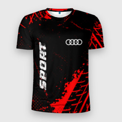 Audi red sport tires – Мужская футболка 3D Slim с принтом купить со скидкой в -9%