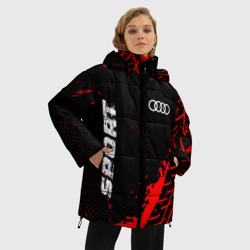 Женская зимняя куртка Oversize Audi red sport tires - фото 2