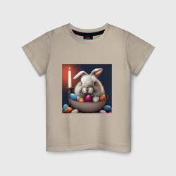 Пасхальный зайчик при свечах – Детская футболка хлопок с принтом купить со скидкой в -20%