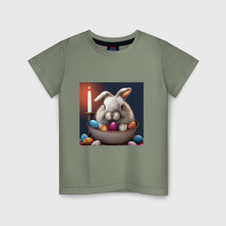 Пасхальный зайчик при свечах – Детская футболка хлопок с принтом купить со скидкой в -20%