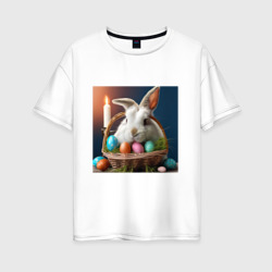Кролик в пасху – Женская футболка хлопок Oversize с принтом купить со скидкой в -16%