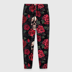 Мужские брюки 3D Черепа и алые розы