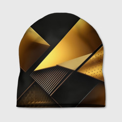 Золотая стильная   абстракция на черном фоне – Шапка 3D с принтом купить