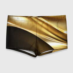 Мужские купальные плавки 3D Золотая  стильная абстракция на черном фоне
