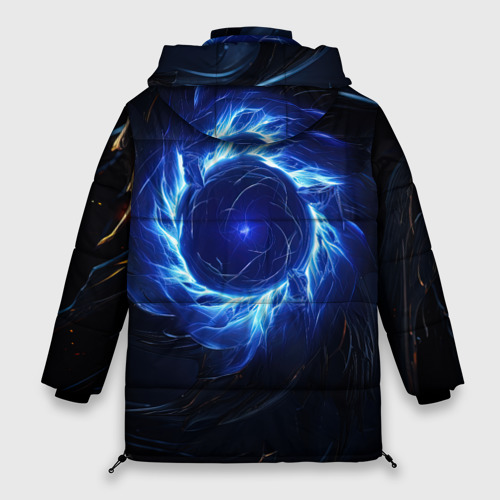Женская зимняя куртка Oversize Синяя магическая   абстракция , цвет красный - фото 2