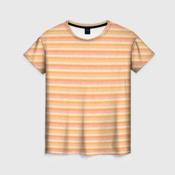 Женская футболка 3D Светлый жёлто-оранжевый в полоску