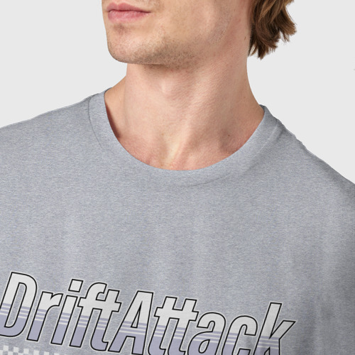 Мужская футболка хлопок Дрифт атака - samurai girl, цвет меланж - фото 6