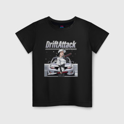 Детская футболка хлопок Дрифт атака - samurai girl