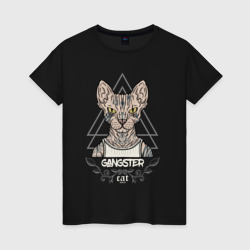 Кот гангстер – Женская футболка хлопок с принтом купить со скидкой в -20%