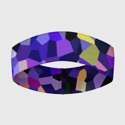 Повязка на голову 3D Мозаика фиолетовая