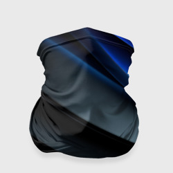 Темная синяя стильная абстракция  на черном фоне – Бандана-труба 3D с принтом купить