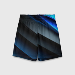 Темная синяя стильная абстракция  на черном фоне – Детские спортивные шорты 3D с принтом купить