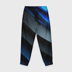 Темная синяя стильная абстракция  на черном фоне – Детские брюки 3D с принтом купить