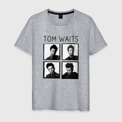 Мужская футболка хлопок с принтом Том Уэйтс портреты, вид спереди #2