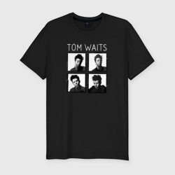 Мужская футболка хлопок Slim Tom Waits portraits