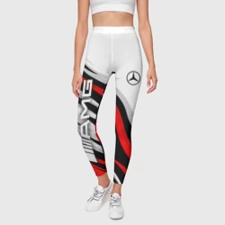 Леггинсы 3D Mercedes benz AMG - белый с красным - фото 2
