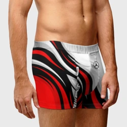 Мужские трусы 3D Mercedes benz AMG - белый с красным - фото 2