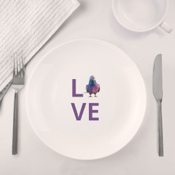 Набор: тарелка + кружка Любовь к голубям - фото 2