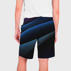 Шорты с принтом Синий стильный абстрактный геометрический стиль на черном для мужчины, вид сзади №1. Цвет основы: белый