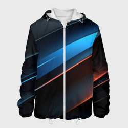 Черно - синий стильный абстрактный геометрический фон – Мужская куртка 3D с принтом купить со скидкой в -10%