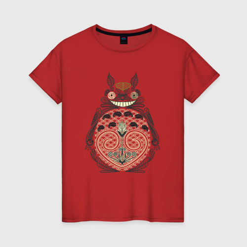 Женская футболка из хлопка с принтом Forest Totoro, вид спереди №1
