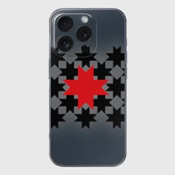 Чехол для iPhone 16 Pro Max силиконовый с защитой камеры Этно серый