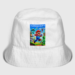 Мужская панама хлопок Mario in Minecraft - ai art collaboration