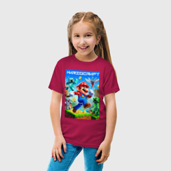 Детская футболка хлопок Mario in Minecraft - ai art collaboration - фото 2