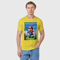 Мужская футболка хлопок Minecraft and Mario - ai art collaboration - фото 2