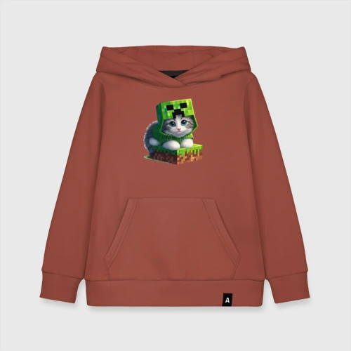Детская толстовка хлопок Kitten creeper collaboration - ai art