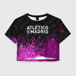 Женская футболка Crop-top 3D Atletico Madrid pro football посередине