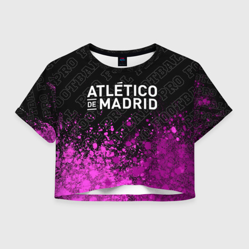 Женская футболка Crop-top 3D Atletico Madrid pro football посередине, цвет 3D печать