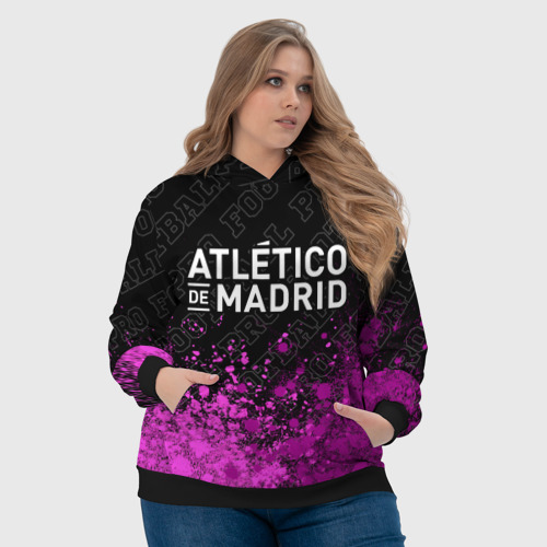 Женская толстовка 3D Atletico Madrid pro football посередине, цвет 3D печать - фото 6