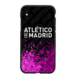 Чехол для iPhone XS Max матовый Atletico Madrid pro football посередине