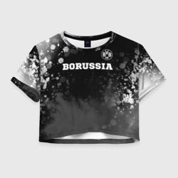 Женская футболка Crop-top 3D Borussia sport на темном фоне посередине