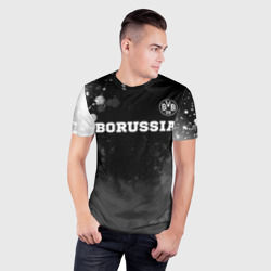 Мужская футболка 3D Slim Borussia sport на темном фоне посередине - фото 2