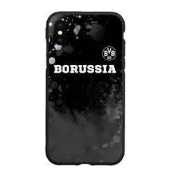 Чехол для iPhone XS Max матовый Borussia sport на темном фоне посередине