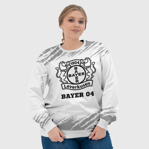 Женский свитшот 3D Bayer 04 sport на светлом фоне, цвет 3D печать - фото 6