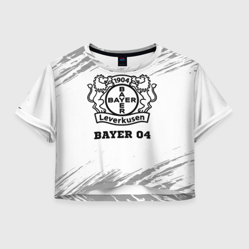 Женская футболка Crop-top 3D Bayer 04 sport на светлом фоне, цвет 3D печать