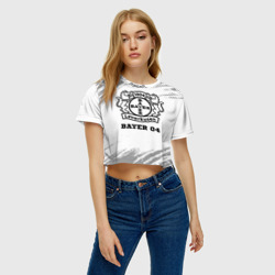 Женская футболка Crop-top 3D Bayer 04 sport на светлом фоне - фото 2