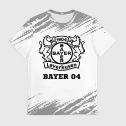 Мужская футболка 3D Bayer 04 sport на светлом фоне