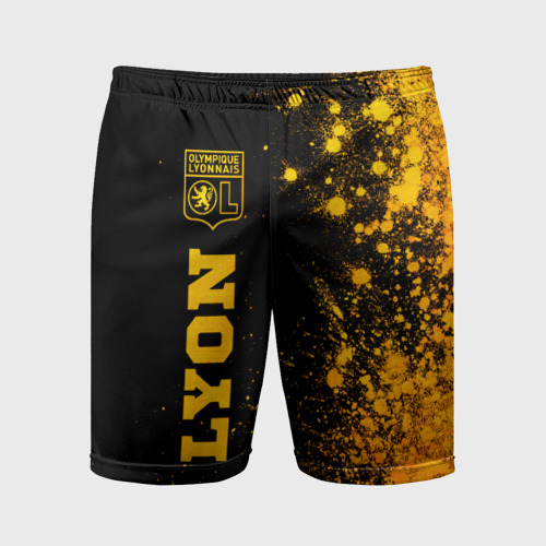 Мужские шорты спортивные Lyon - gold gradient по-вертикали, цвет 3D печать