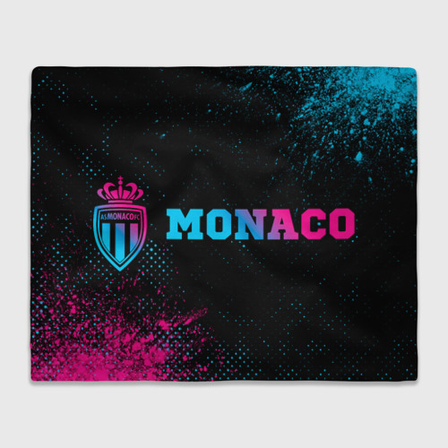Плед с принтом Monaco - neon gradient по-горизонтали, вид спереди №1