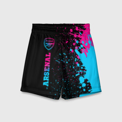 Детские спортивные шорты 3D Arsenal - neon gradient по-вертикали