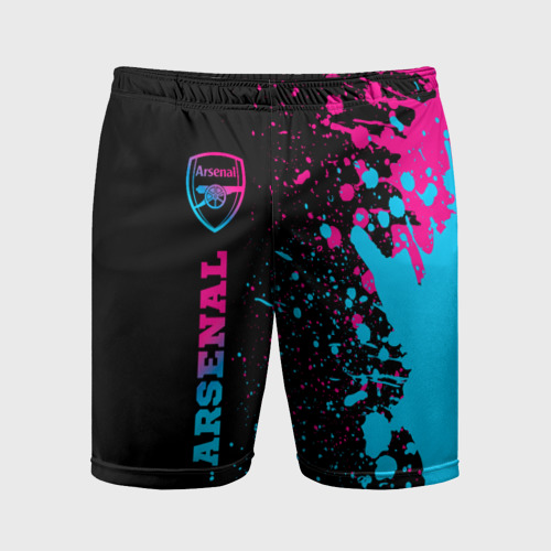 Мужские шорты спортивные Arsenal - neon gradient по-вертикали, цвет 3D печать